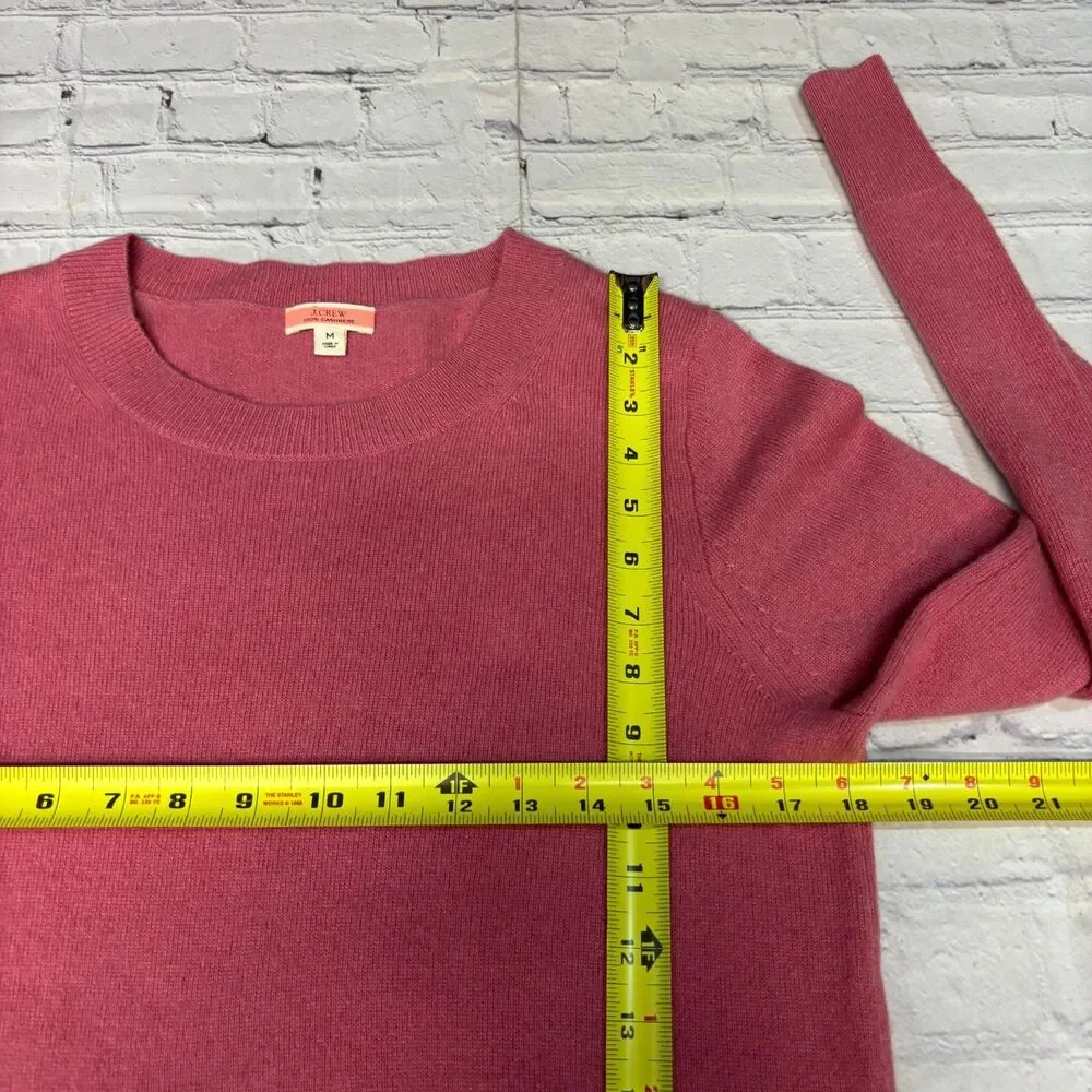 J. Crew Women 100% Cashmere Sweater Size Medium Pink C117 -25